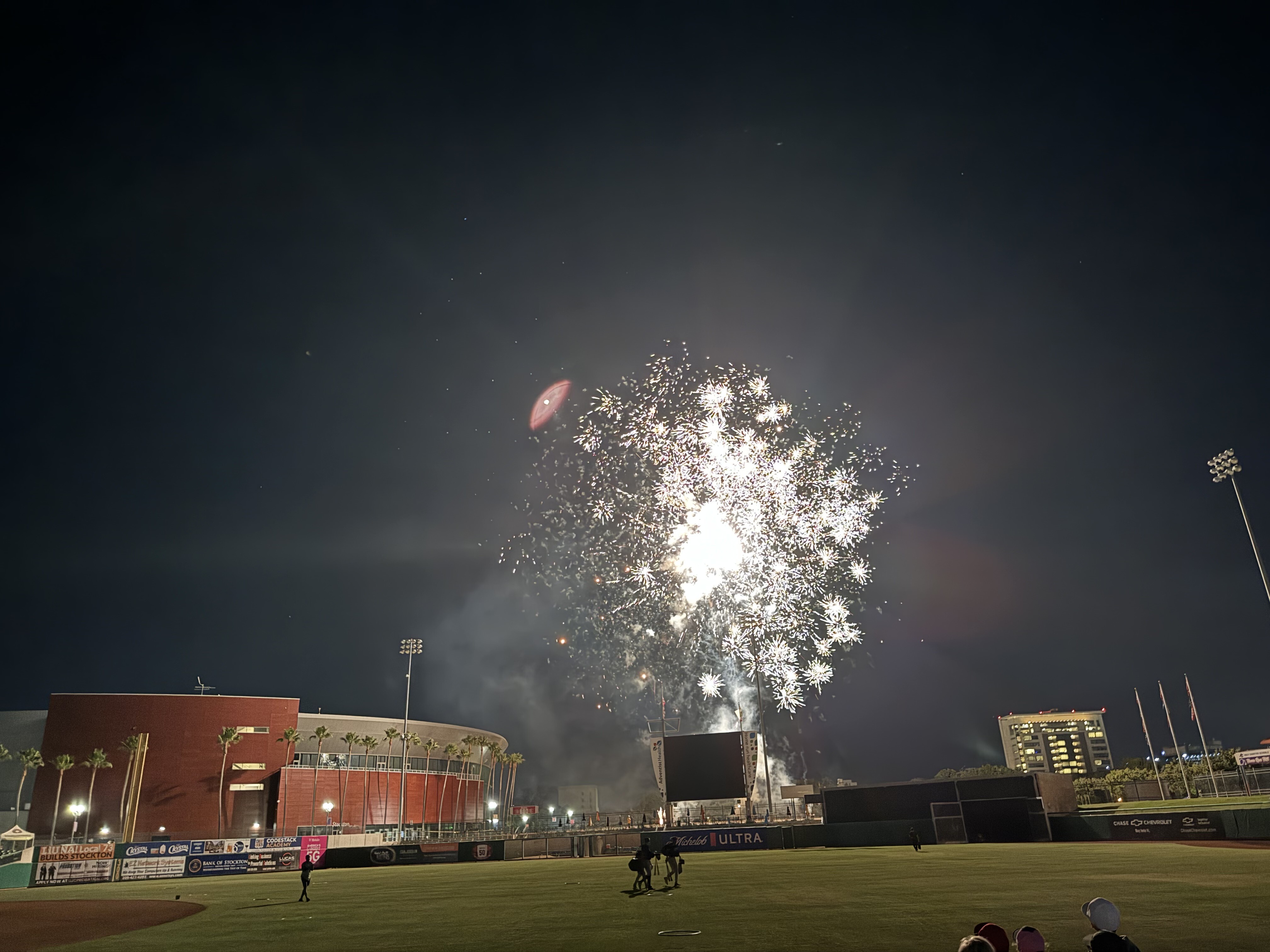 Fireworks at Stockton Ports Game in Stockton. california 