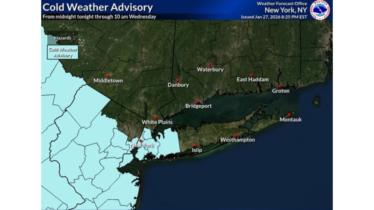 New York and New Jersey Under Cold Weather Advisory as NYC, Nassau County Face Dangerous Wind Chills Near −5°