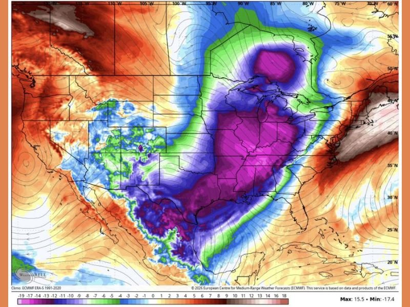 Texas, Mississippi, Alabama, Georgia, and the Midwest Face Late-January Arctic Blast as Models Signal Dangerous Deep Freeze